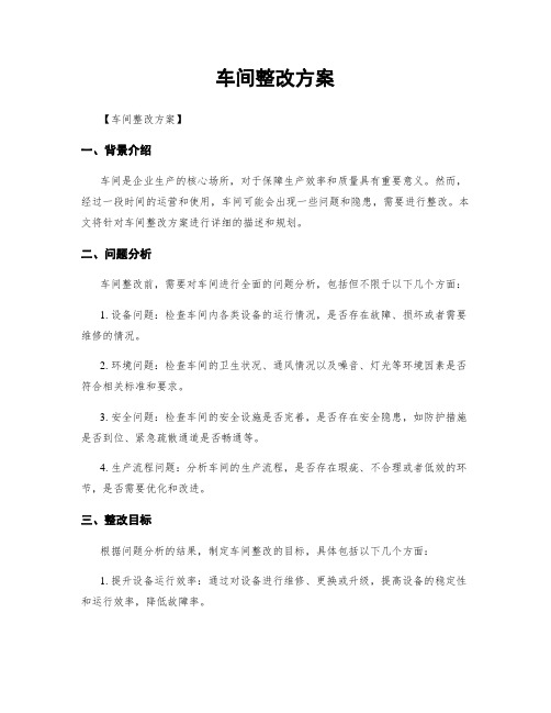 车间整改方案