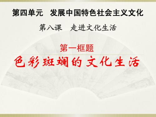 【精品课件】第四单元第八课第一框 色彩斑斓的文化生活