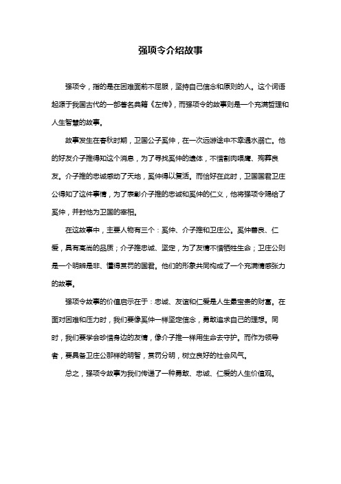 强项令介绍故事