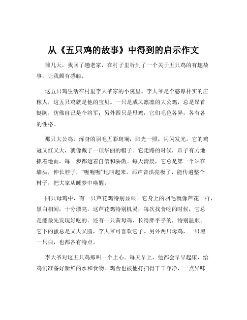 从《五只鸡的故事》中得到的启示作文