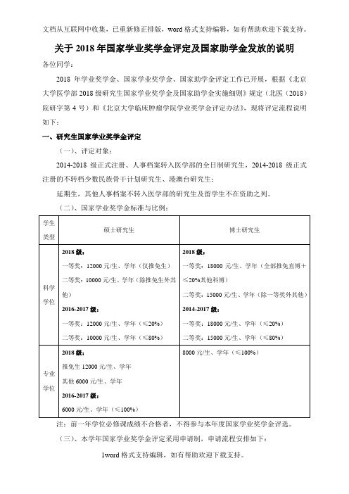 关于2020年国家学业奖学金评定及国家助学金发放的说明