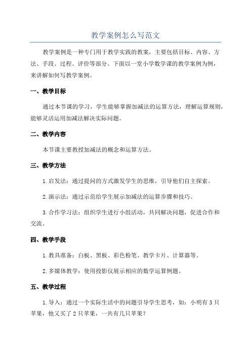 教学案例怎么写范文