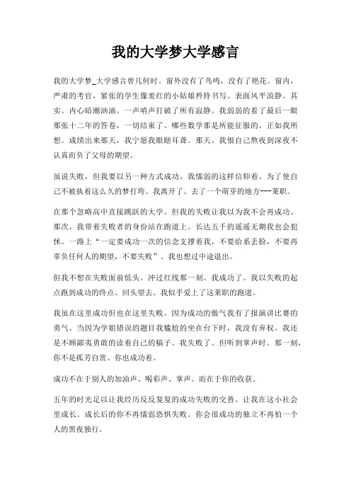 我大学梦大学感言