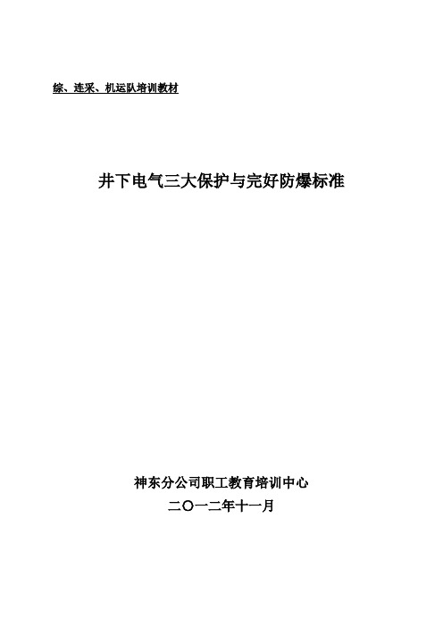 井下电气三大保护与完好防爆标准(定稿)(2)讲