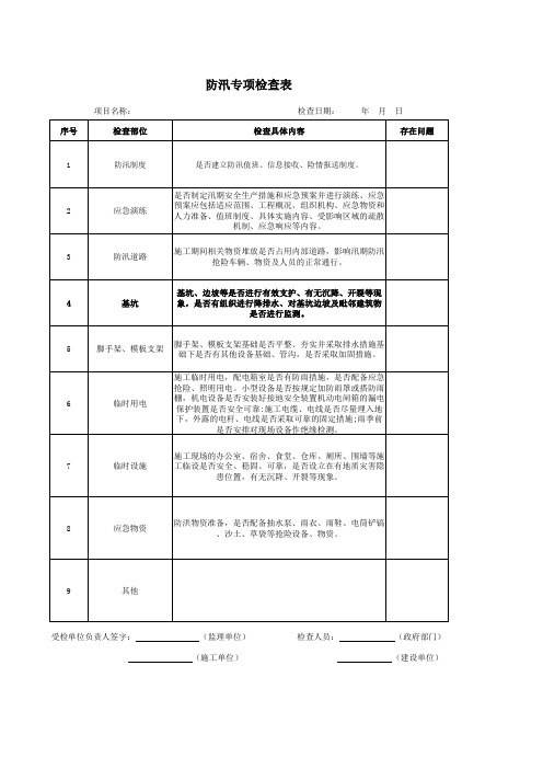 防汛专项检查表