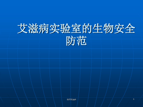 艾滋病生物安全防范PPT课件