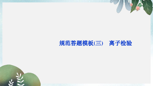 新鲁科版2020版高考化学大一轮复习第10章化学实验基础5规范答题模板三离子检验课件