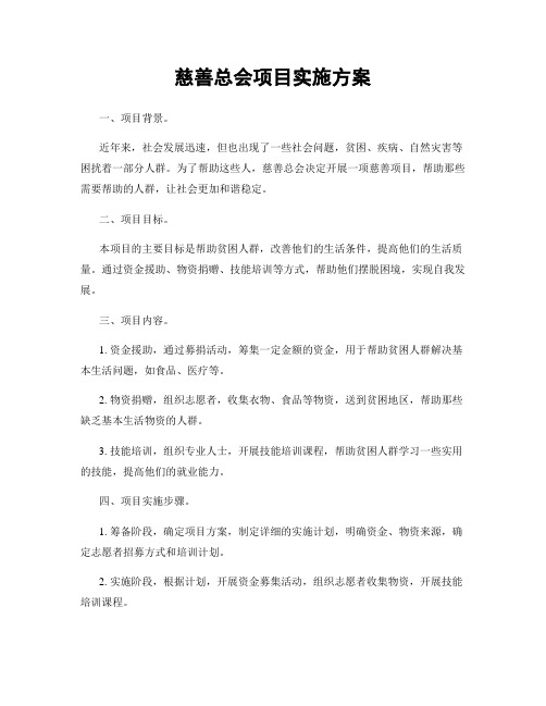 慈善总会项目实施方案