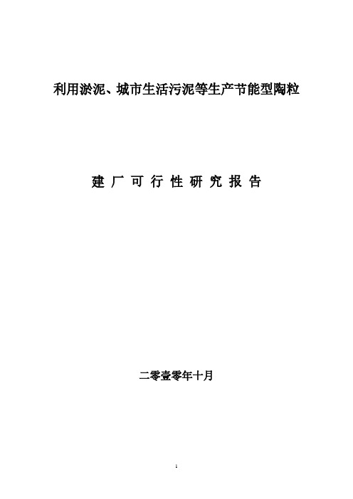 生活污泥生产陶粒可行性研究报告