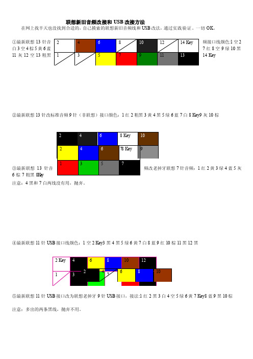 联想机箱13针音频插头转9针和7针方法[整理版]