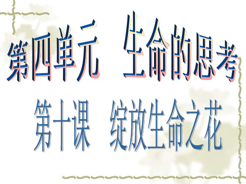 人教版道德与法治七年级上册 10.1 感受生命的意义 课件(共17张PPT)