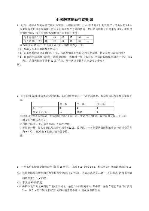 中考数学创新性应用题