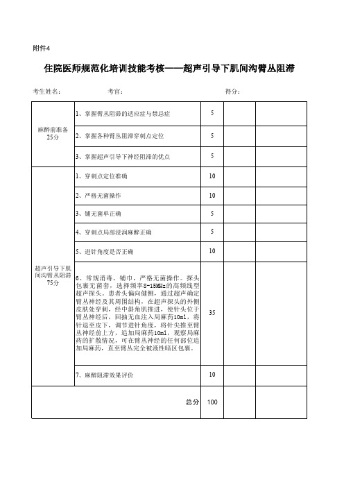 超声引导下肌间沟臂丛神经阻滞