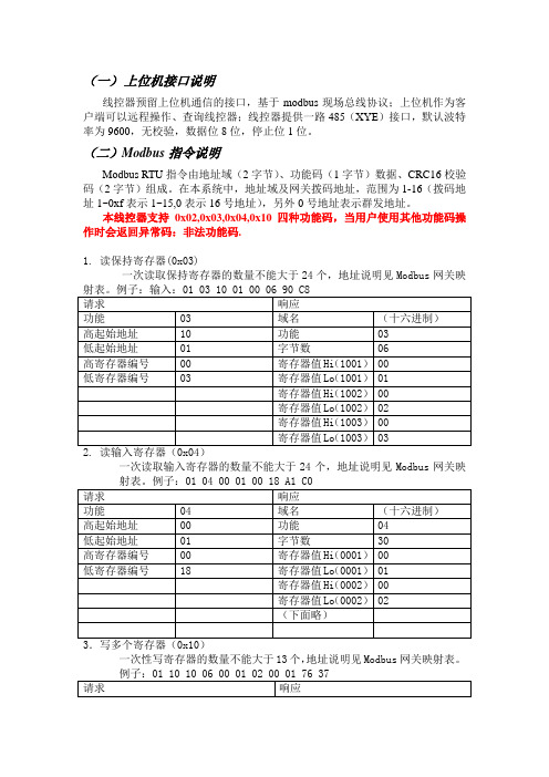 新商用热水机线控器Modbus协议说明