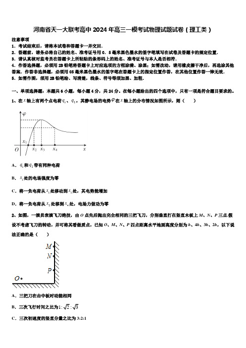 河南省天一大联考高中2024年高三一模考试物理试题试卷(理工类)