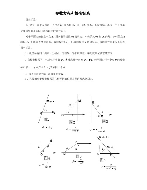 极坐标与参数方程知识点