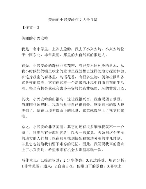 美丽的小兴安岭作文大全3篇