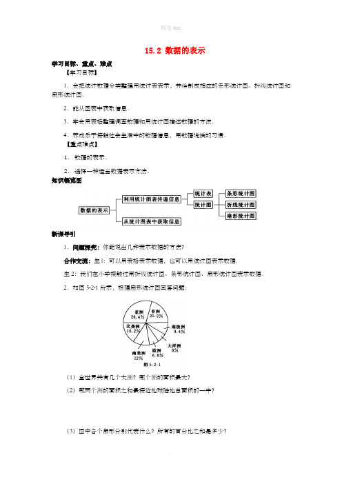 八年级数学上册 第15章 数据的收集与表示 15.2 数据的表示导学案 (新版)华东师大版