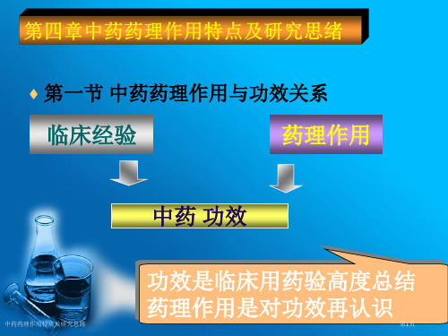 中药药理作用特点及研究思路专家讲座