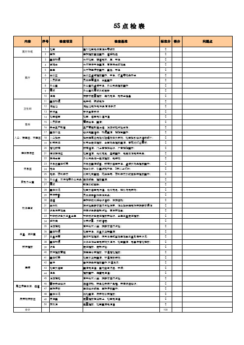 5S点检表