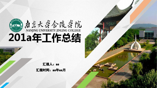 【精选】南京大学金陵学院教育教学工作总结报告ppt模板ppt精美模板