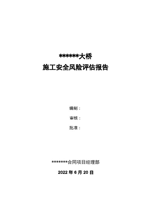 大桥安全风险评估报告