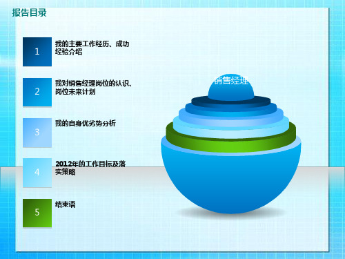 销售经理岗位竞聘PPT