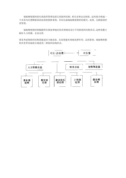 瑞海姆度假村管理模式