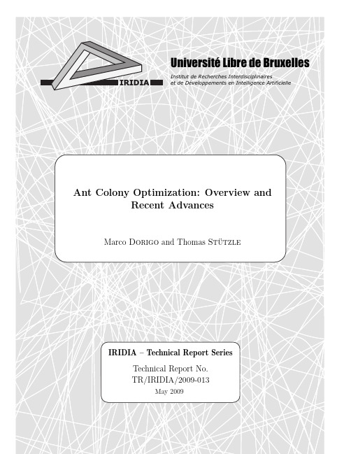 Ant Colony Optimization Overview and Recent Advances