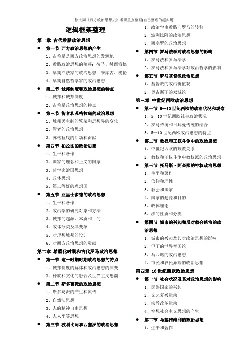 徐大同《西方政治思想史》考研重点整理(自己整理的超实用)