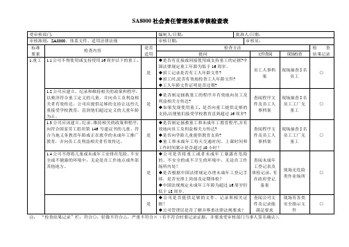 SA8000检查表