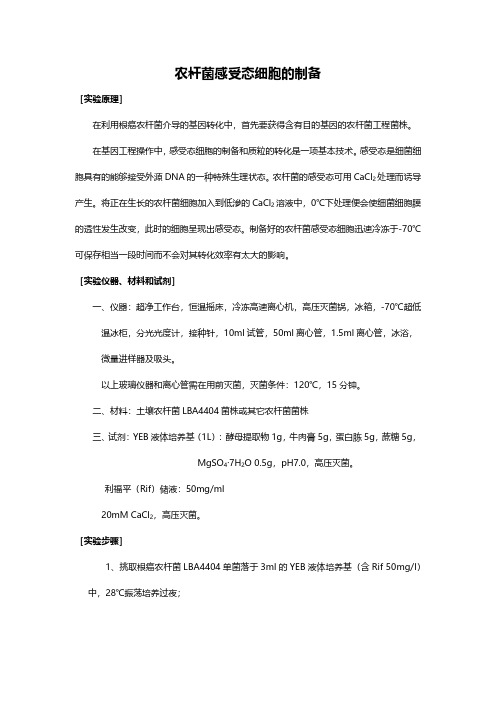 农杆菌感受态细胞的制备与转化(PDF)