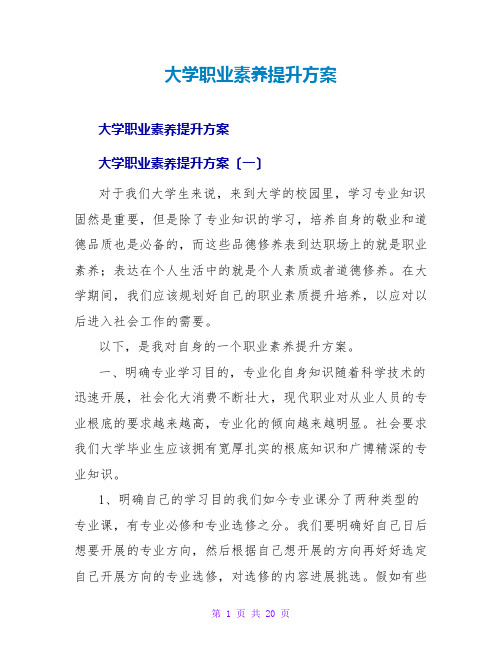 大学职业素养提升计划