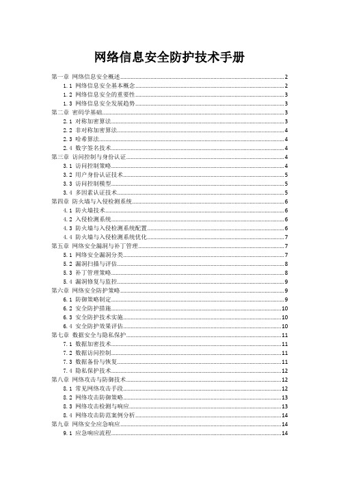 网络信息安全防护技术手册