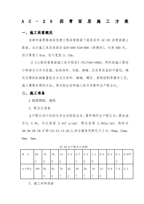 AC-20沥青面层施工方案