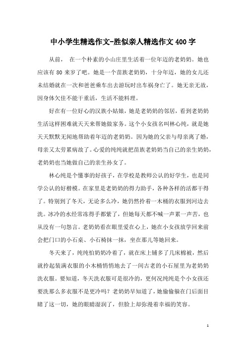 中小学生精选作文-胜似亲人精选作文400字