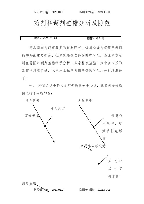 药剂科调剂差错分析及防范之欧阳美创编