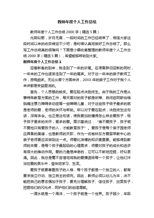 教师年度个人工作总结