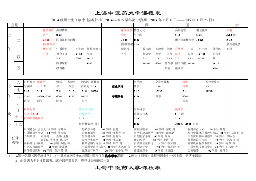 上海中医药大学研究生课程表