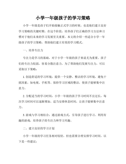 小学一年级孩子的学习策略