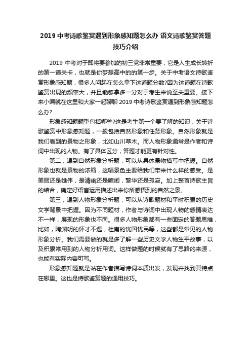 2019中考诗歌鉴赏遇到形象感知题怎么办语文诗歌鉴赏答题技巧介绍