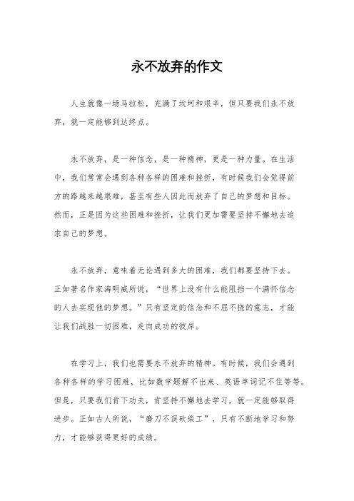 永不放弃的作文