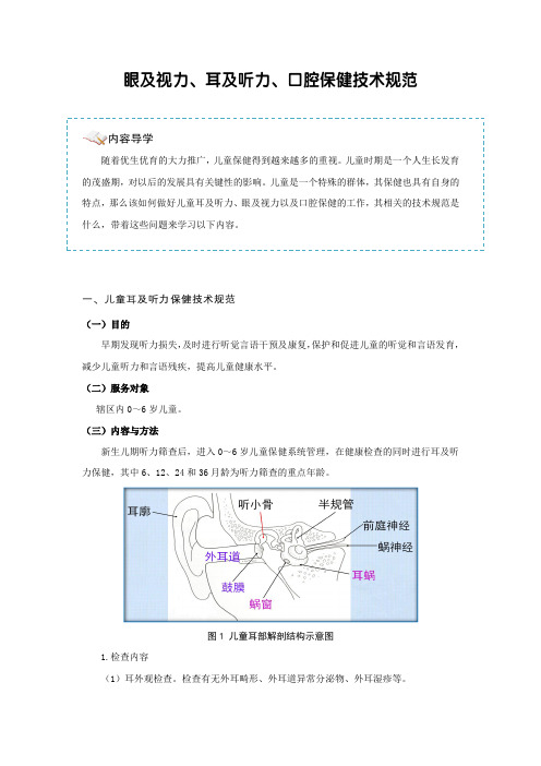 儿童保健眼科,听力,口腔筛查