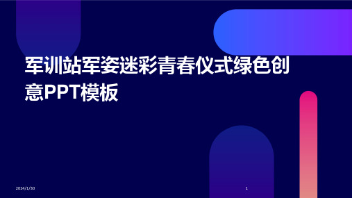 军训站军姿迷彩青春仪式绿色创意PPT模板(2024)