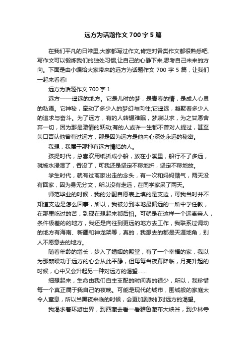 远方为话题作文700字5篇