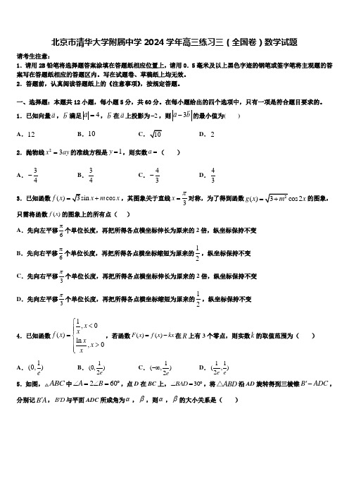 北京市清华大学附属中学2024学年高三练习三(全国卷)数学试题