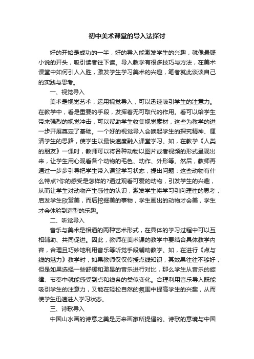 初中美术课堂的导入法探讨