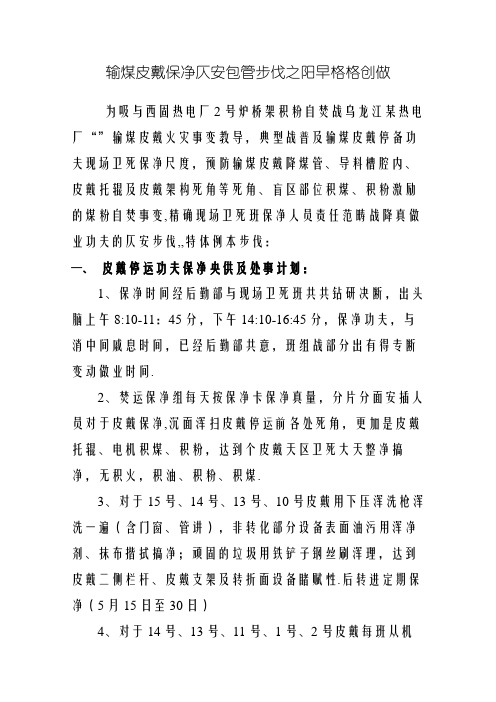 输煤皮带保洁安全保障措施