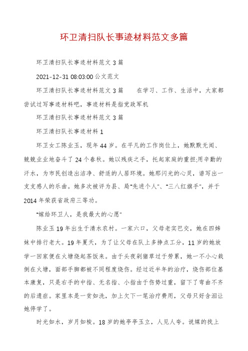 环卫清扫队长事迹材料范文多篇