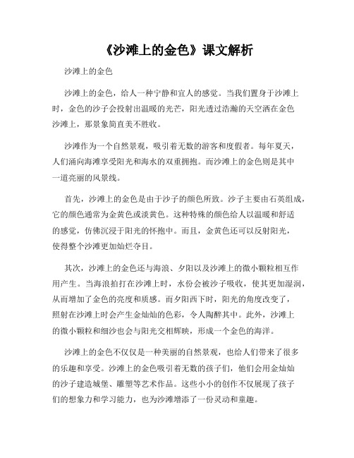 《沙滩上的金色》课文解析